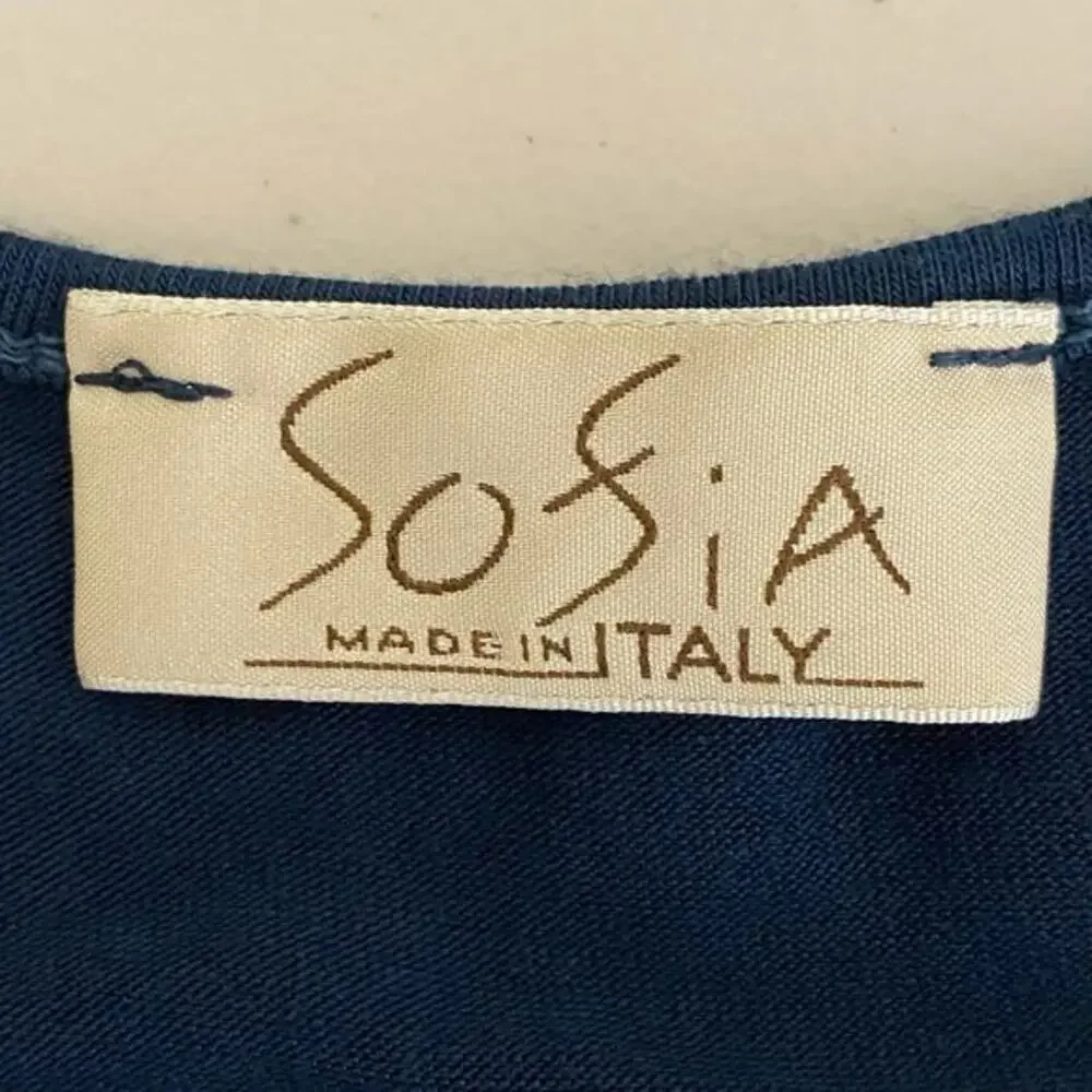 Sofia Jersey Slip Dress Womens Small Spaghetti Straps Stretch Minimalist Italy - Picture 3 of 9